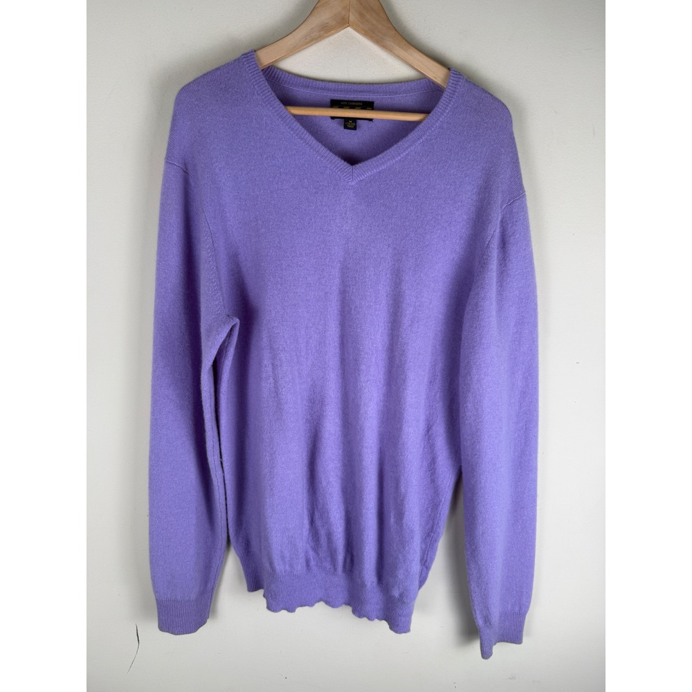 Club Room Men's 100% Cashmere Purple V-Neck Sweater Size Medium SOFT